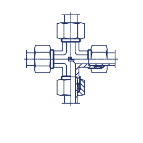 Соединения проходные Крестовые в сборе с В4 by Verso Hydraulics