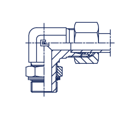 Штуцера ввертные регулируемые FR 24 Угловые 90° метрика уплотнение тип G в сборе с В4 by Verso Hydraulics
