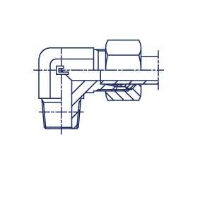 Штуцера ввертные F 24 Угловые 90° метрика конус уплотнение тип С в сборе с В4 by Verso Hydraulics