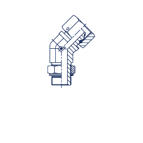 Штуцера ввертные регулируемые FR Угловой адаптер Метрика 45° с накидной гайкой упл. тип G by Verso Hydraulics
