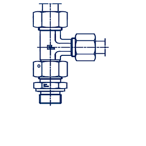 Соединения проходные с накид. гайкой FN L-образные метрика, упл. тип E в сборе с B3 by Verso Hydraulics